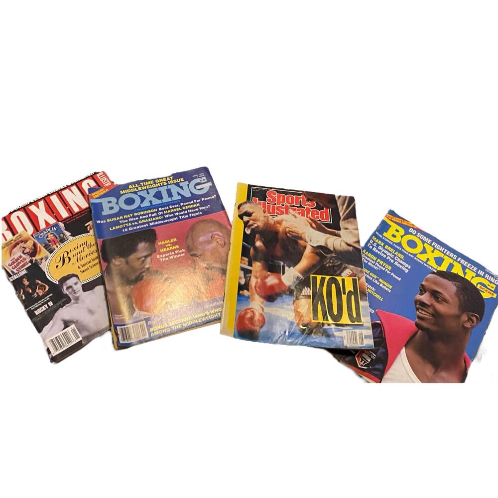 Set of 4 VINTAGE Boxing Collectors Magazines Sports Illustrated Mike Tyson KO'd